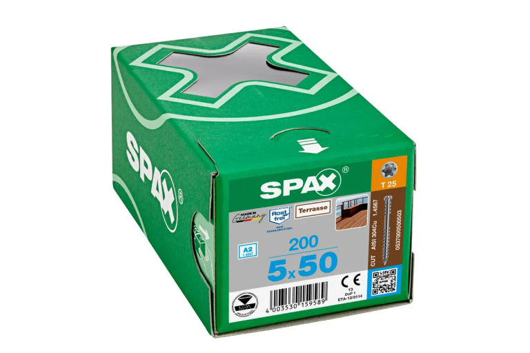 VIDA SPAX (decking) 5*50 SILVER *T25